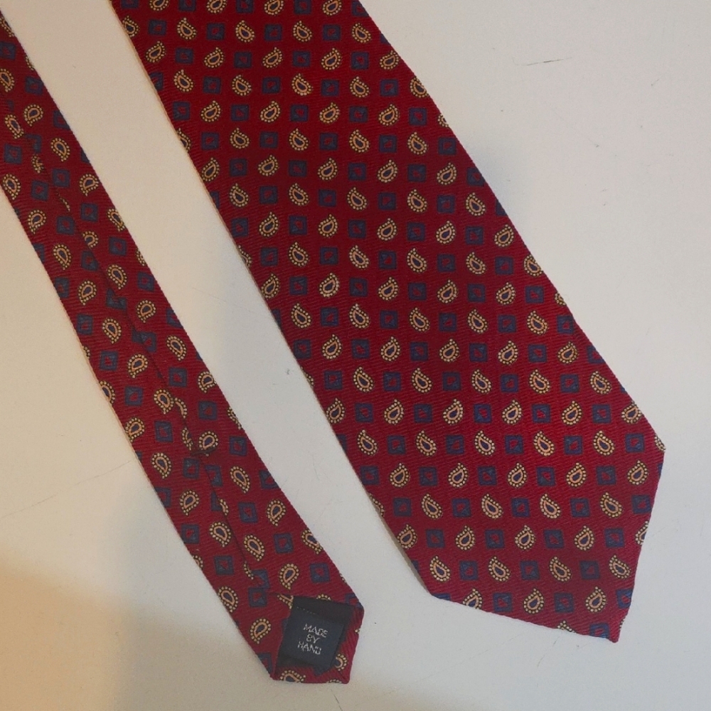 Polo Ralph Lauren‎ Vintage 100% silk 58" Paisley Neck Tie Hand Made in USA